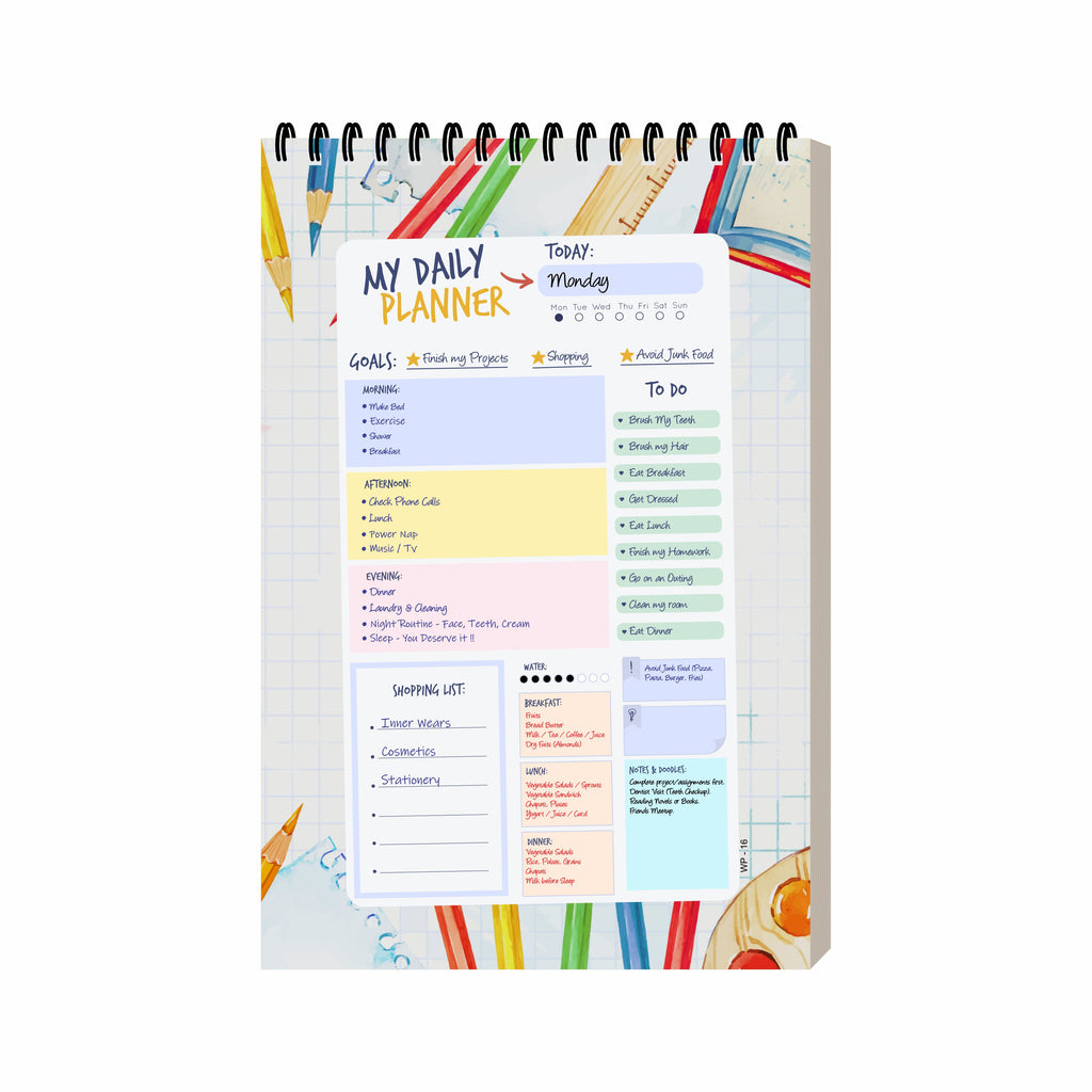 Back to School Daily Planner A5 – 100 Days Undated Journal with To-Do Lists, Appointments, Priorities & Notes | Study Planner for Students & Teens