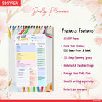 Back to School Daily Planner A5 – 100 Days Undated Journal with To-Do Lists, Appointments, Priorities & Notes | Study Planner for Students & Teens