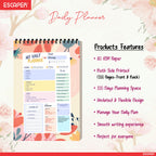 Floral Art Daily Planner A5 – 100 Days Undated Planning Journal with To-Do Lists, Priorities & Goal Tracker | Aesthetic Planner for Girls, Women & Gifting