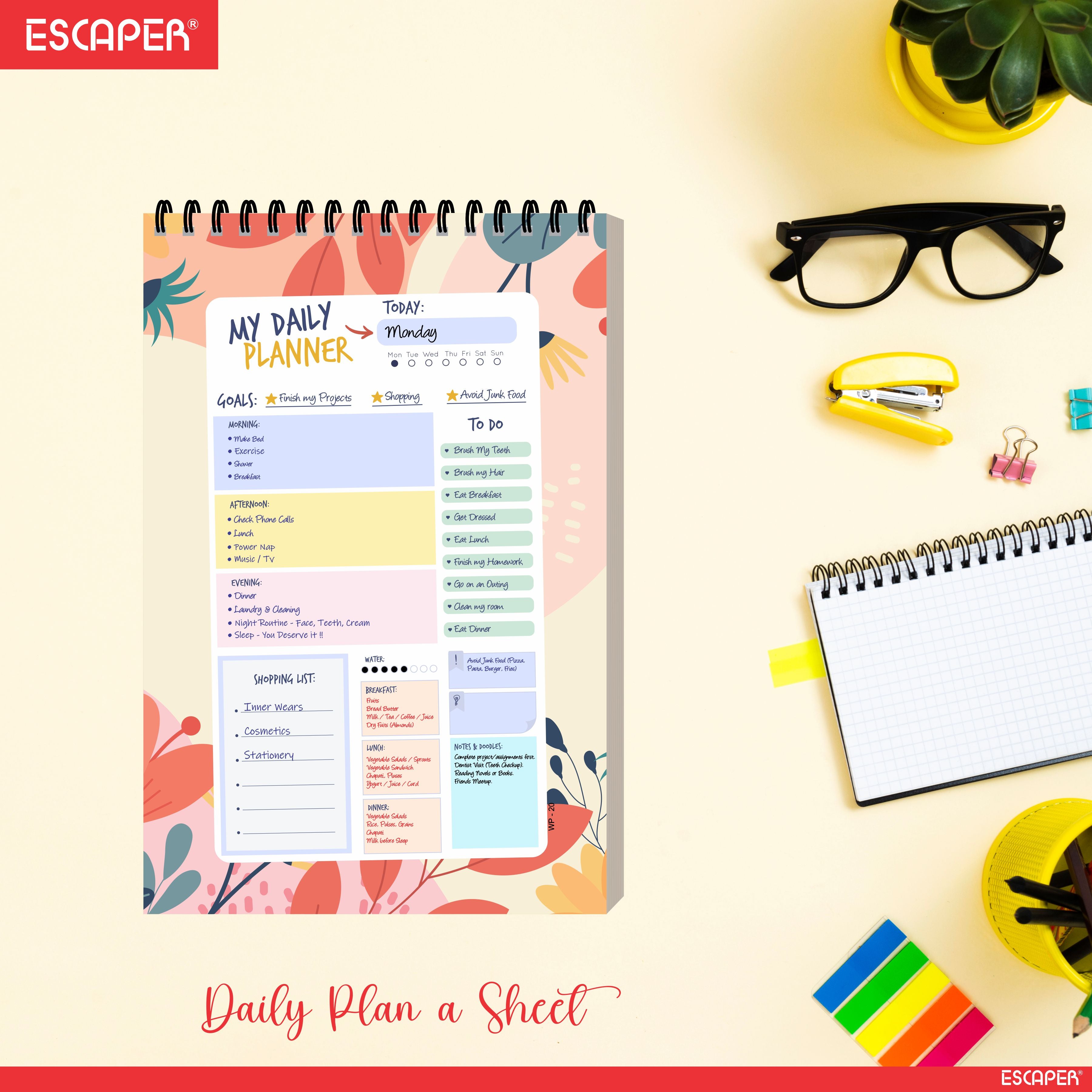 A5 Undated Daily Planner – 100 Days Planning Journal with To Do Lists, Appointments, Top Priorities, Notes & Goal Tracker – Great for Work, Study & Gifts