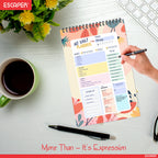 Floral Art Daily Planner A5 – 100 Days Undated Planning Journal with To-Do Lists, Priorities & Goal Tracker | Aesthetic Planner for Girls, Women & Gifting
