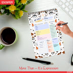 Animal Theme Daily Planner A5 – 100 Days Undated Journal with To-Do List, Priorities, Appointments & Goal Tracker | Planner for Students, Kids & Office Use