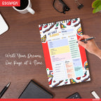 Food Theme Daily Planner A5 – 100 Days Undated Productivity Journal with To-Do List, Appointments & Goal Tracker | Cute Planner for Foodies, Students & Gifting