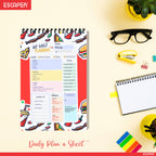 Food Theme Daily Planner A5 – 100 Days Undated Productivity Journal with To-Do List, Appointments & Goal Tracker | Cute Planner for Foodies, Students & Gifting
