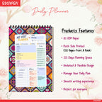 Mandala Art Daily Planner A5 – 100 Days Undated Productivity Journal with To-Do List, Goal Tracker, Appointments & Notes | Planner for Work & Study