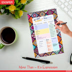 Mandala Art Daily Planner A5 – 100 Days Undated Productivity Journal with To-Do List, Goal Tracker, Appointments & Notes | Planner for Work & Study