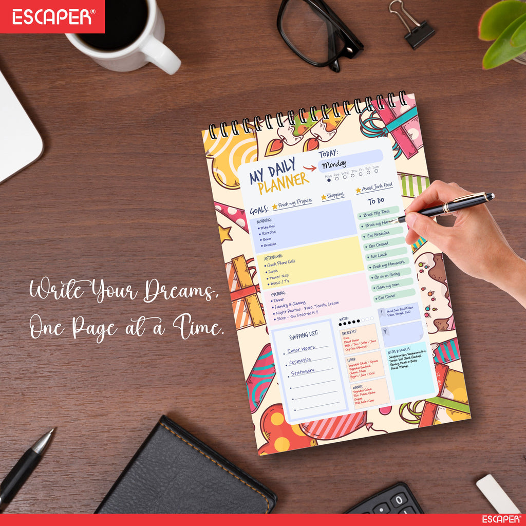 Happy Birthday Theme Daily Planner A5 – 100 Days Undated Productivity Journal with To-Do List & Goal Tracker | Unique Birthday Gift for Students & Professionals