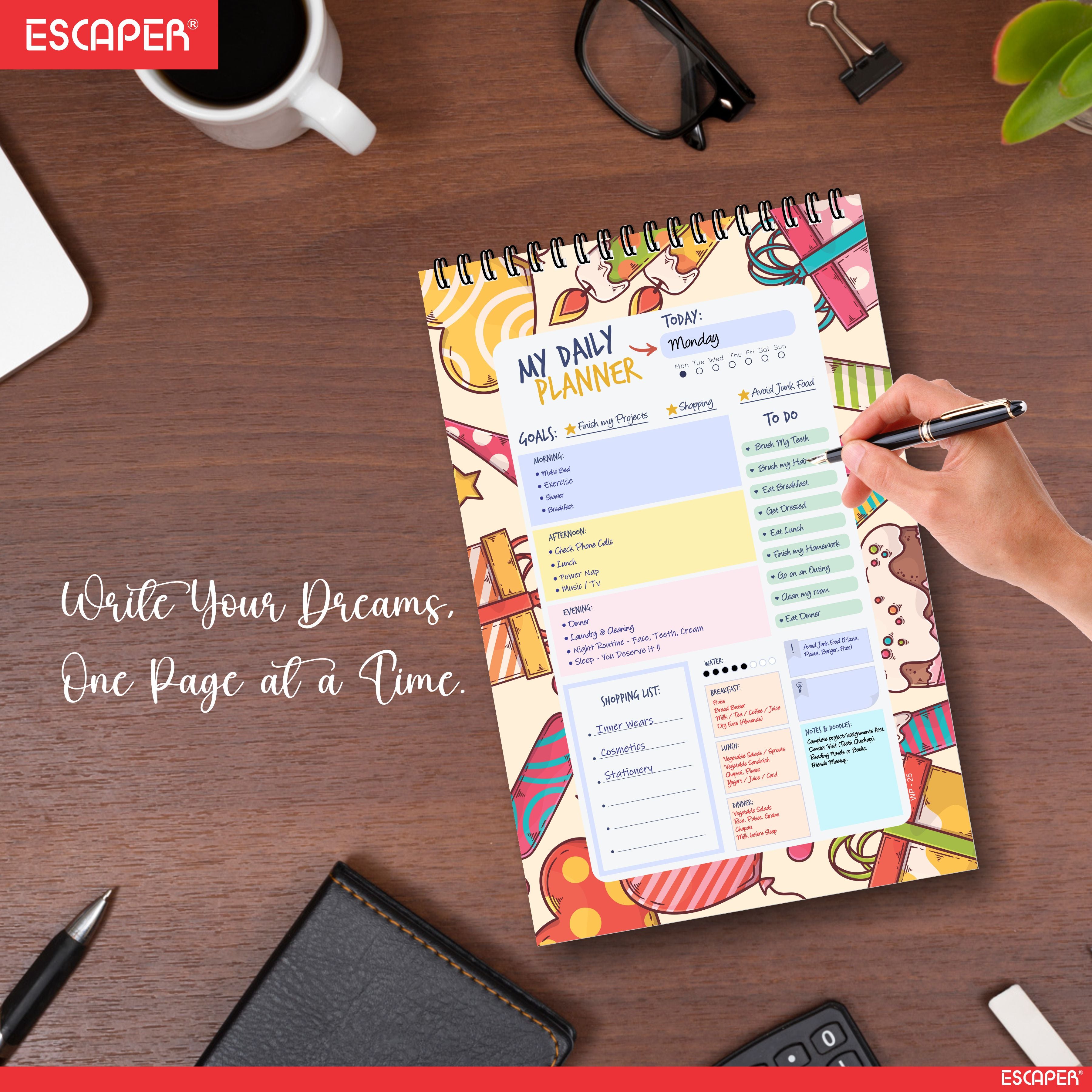 Happy Birthday Theme Daily Planner A5 – 100 Days Undated Productivity Journal with To-Do List & Goal Tracker | Unique Birthday Gift for Students & Professionals