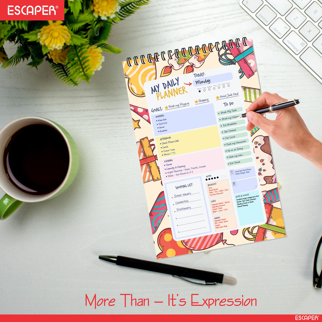 Happy Birthday Theme Daily Planner A5 – 100 Days Undated Productivity Journal with To-Do List & Goal Tracker | Unique Birthday Gift for Students & Professionals