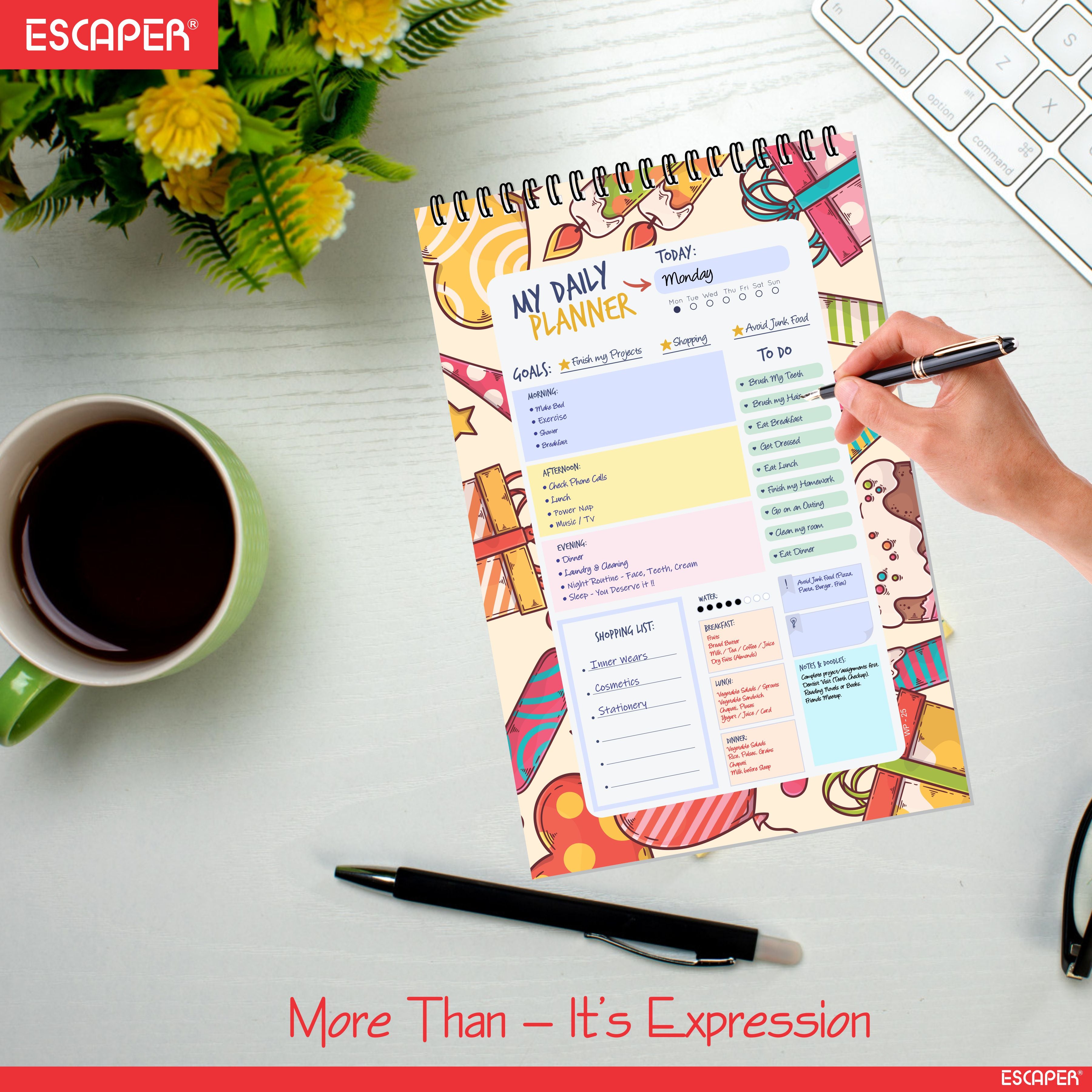 Happy Birthday Theme Daily Planner A5 – 100 Days Undated Productivity Journal with To-Do List & Goal Tracker | Unique Birthday Gift for Students & Professionals