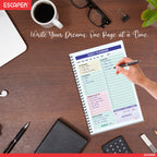 Motivational Daily Planner Diary A5 8.5x5.5 in – 60 Days Undated Journal with To-Do List, Goal Tracker, Appointments, Expense & Health Tracker for Work & Study
