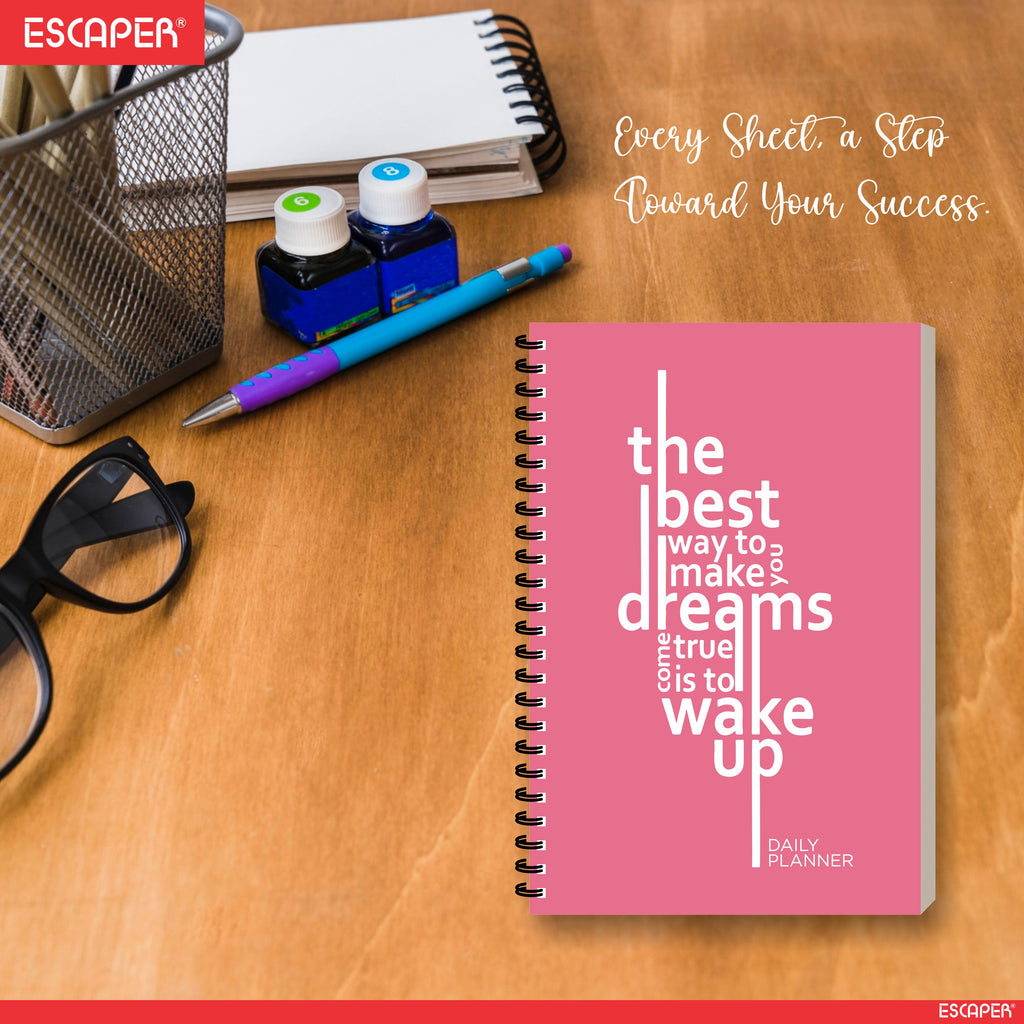 Daily Motivational Planner Diary A5 – 60 Days Undated Journal Book with Schedule Organizer, To-Do List, Goal Tracker & Health Tracker for Work & Study