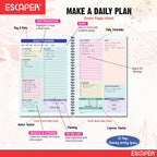 Motivational Daily Planner A5 – 60 Days Undated Journal with To-Do List, Schedule Organizer, Goal & Expense Tracker, Health & Fitness Planning | Productivity Planner