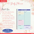 Motivational Daily Planner A5 – 60 Days Undated Journal with To-Do List, Schedule Organizer, Goal & Expense Tracker, Health & Fitness Planning | Productivity Planner