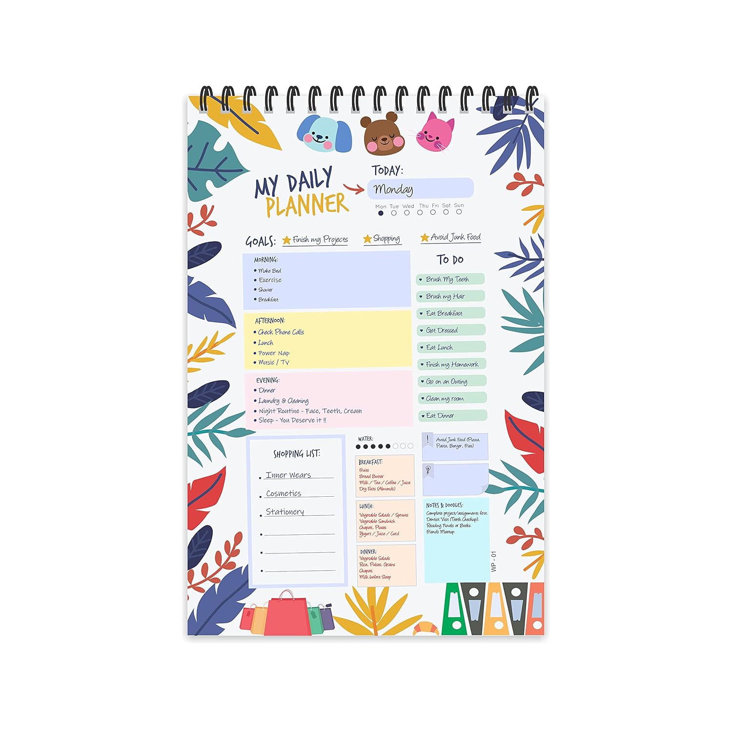 Leafs Daily Planner : Stay Organized and Inspired with A5-Sized (80 Days Plan) Planner - Perfect for Kids, Students & Creatives
