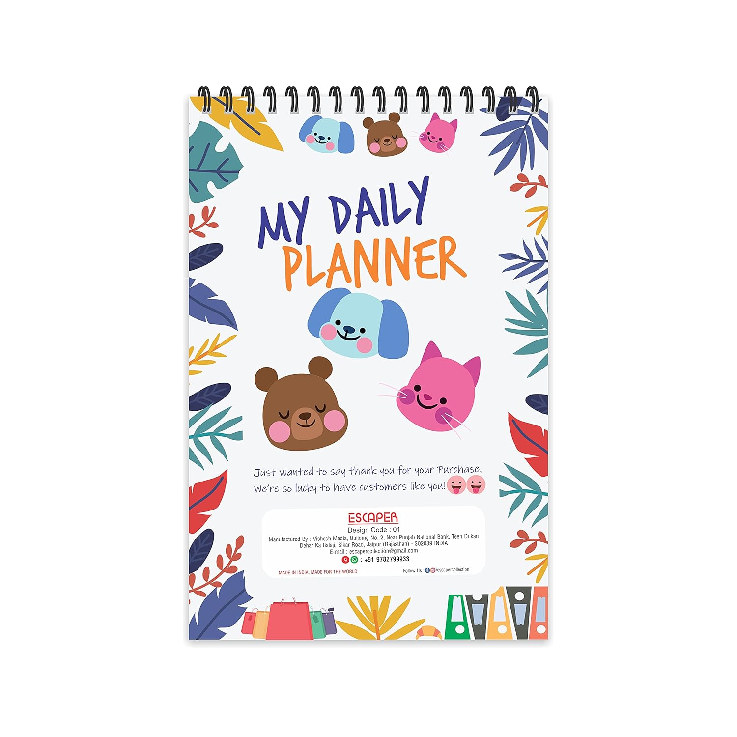 Leafs Daily Planner : Stay Organized and Inspired with A5-Sized (80 Days Plan) Planner - Perfect for Kids, Students & Creatives