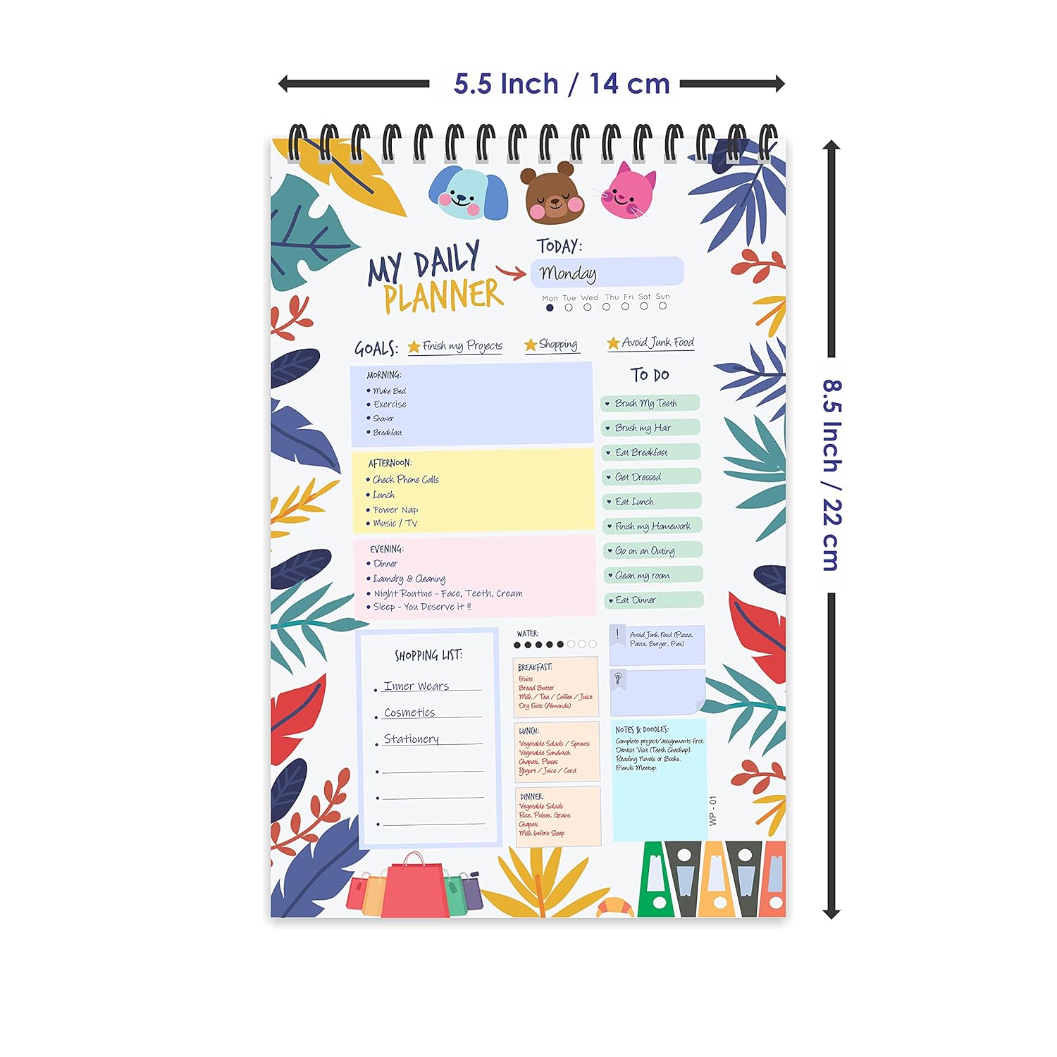 Leafs Daily Planner : Stay Organized and Inspired with A5-Sized (80 Days Plan) Planner - Perfect for Kids, Students & Creatives