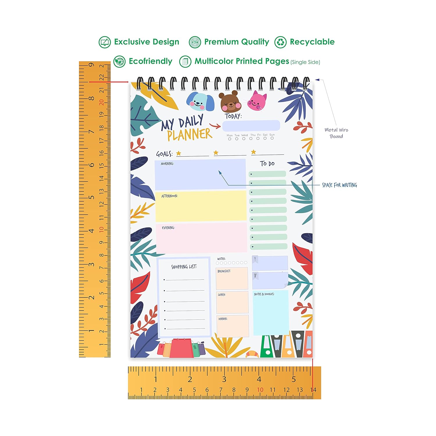 Cream Floral Theme Daily Planner : Stay Organized and Inspired with A5-Sized (80 Days Plan) Planner - Perfect for Kids, Students & Creatives