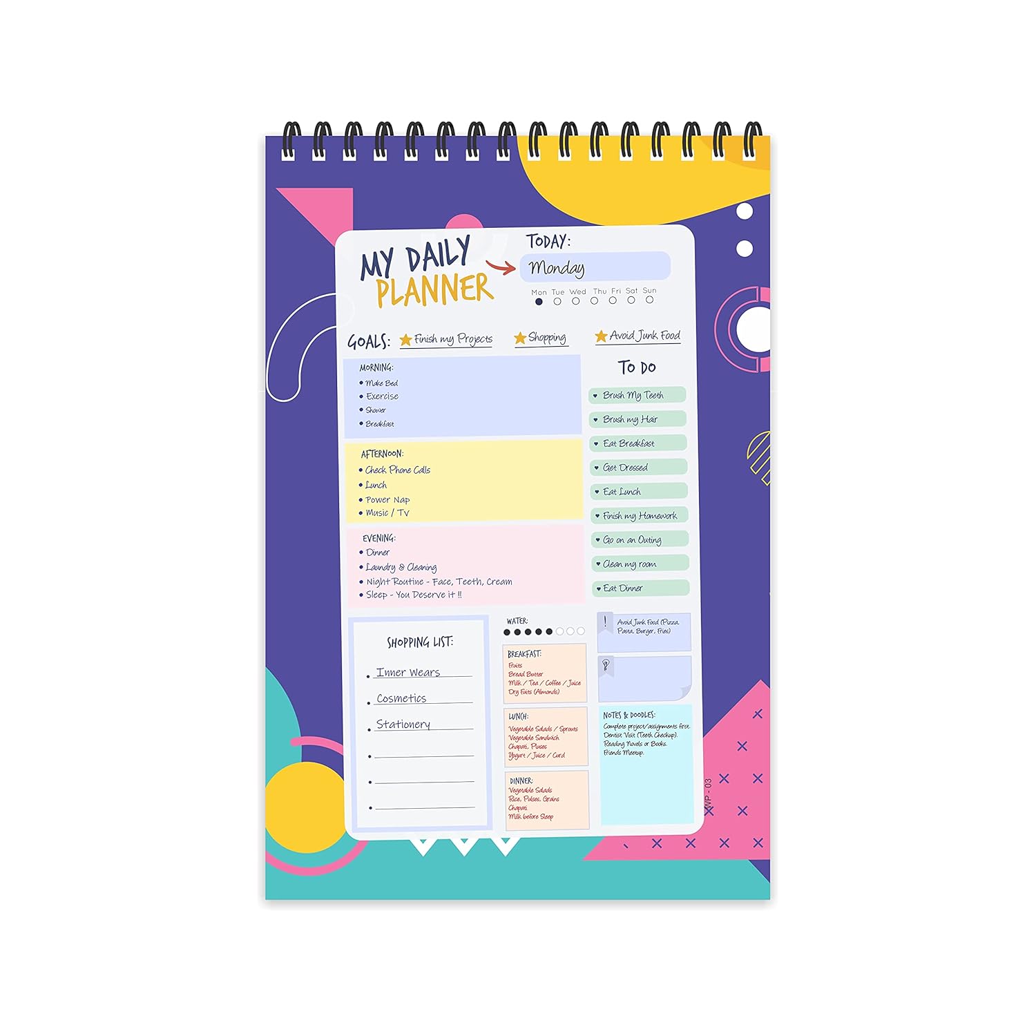 Abstract Theme Daily Planner : Stay Organized and Inspired with A5-Sized (80 Days Plan) Planner - Perfect for Kids, Students & Creatives