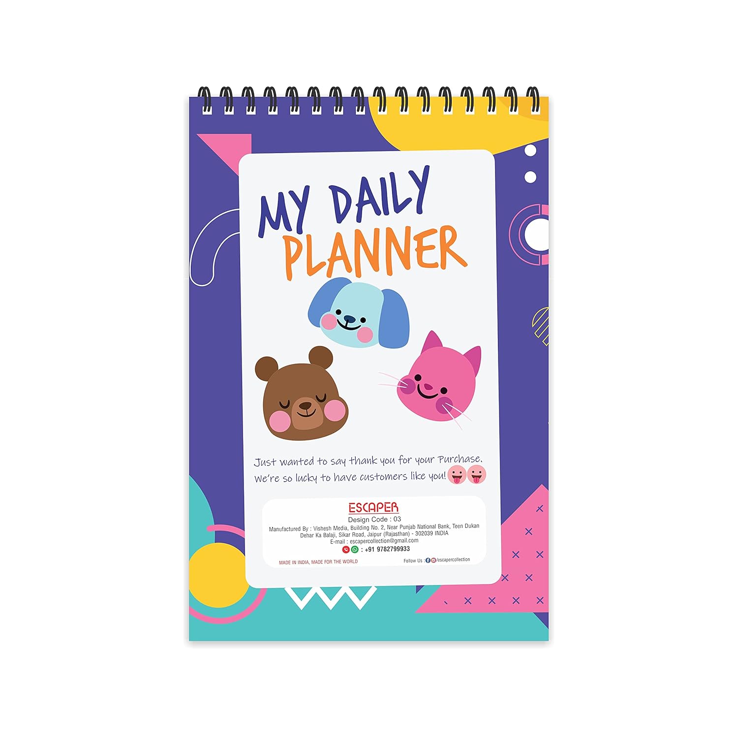 Abstract Theme Daily Planner : Stay Organized and Inspired with A5-Sized (80 Days Plan) Planner - Perfect for Kids, Students & Creatives