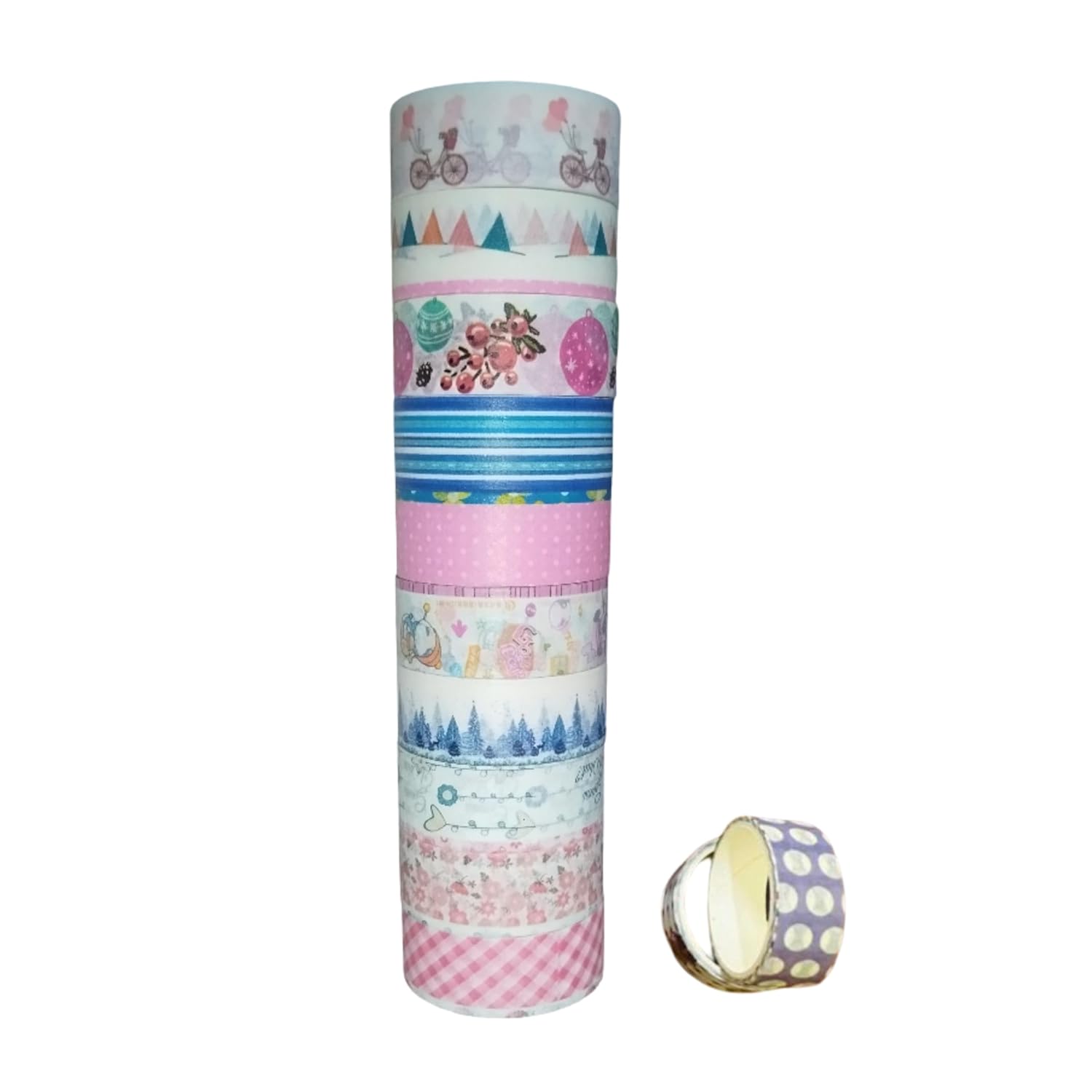 Decorative Self Adhesive Tape Rolls (1.5 Cm x 3 Metre), Designer Craft Material Tape Perfect For Art Craft and DIY Gift