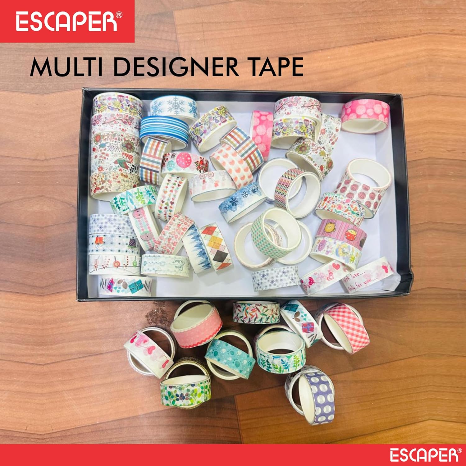 Decorative Self Adhesive Tape Rolls (1.5 Cm x 3 Metre), Designer Craft Material Tape Perfect For Art Craft and DIY Gift