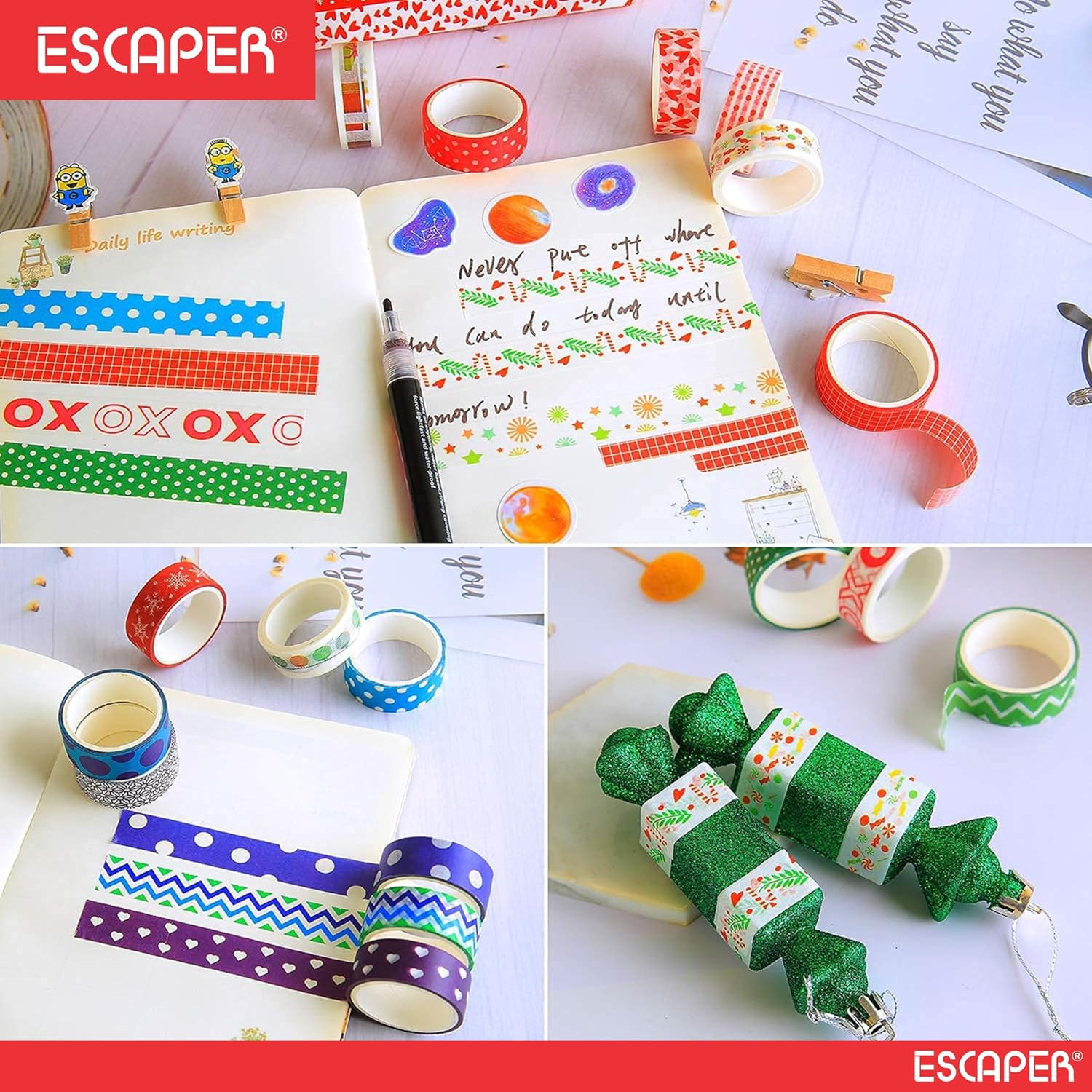 Decorative Self Adhesive Tape Rolls (1.5 Cm x 3 Metre), Designer Craft Material Tape Perfect For Art Craft and DIY Gift