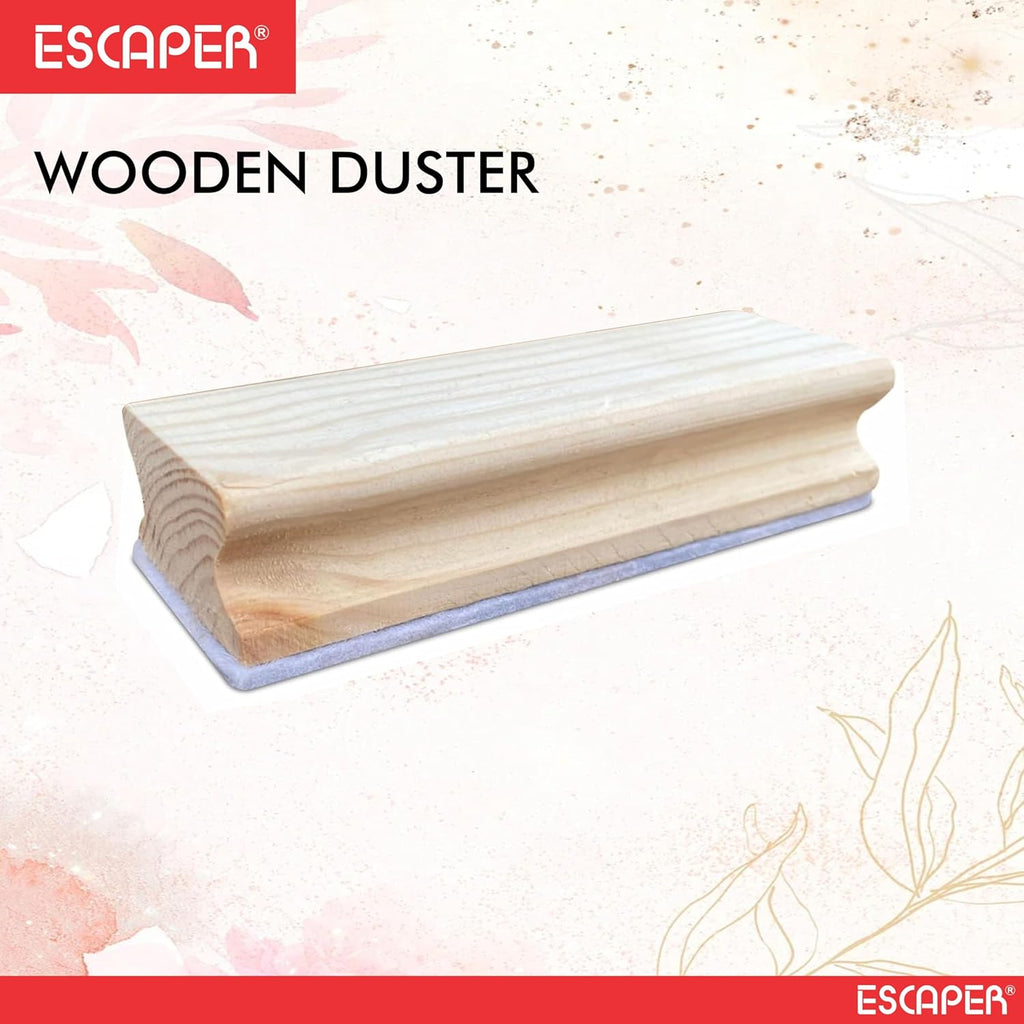 Natural Wooden Duster for Black Board, Whiteboard, Chalk & Notice Board – Eco-Friendly, Non-Toxic Duster for Teachers, Kids, School & Office Use