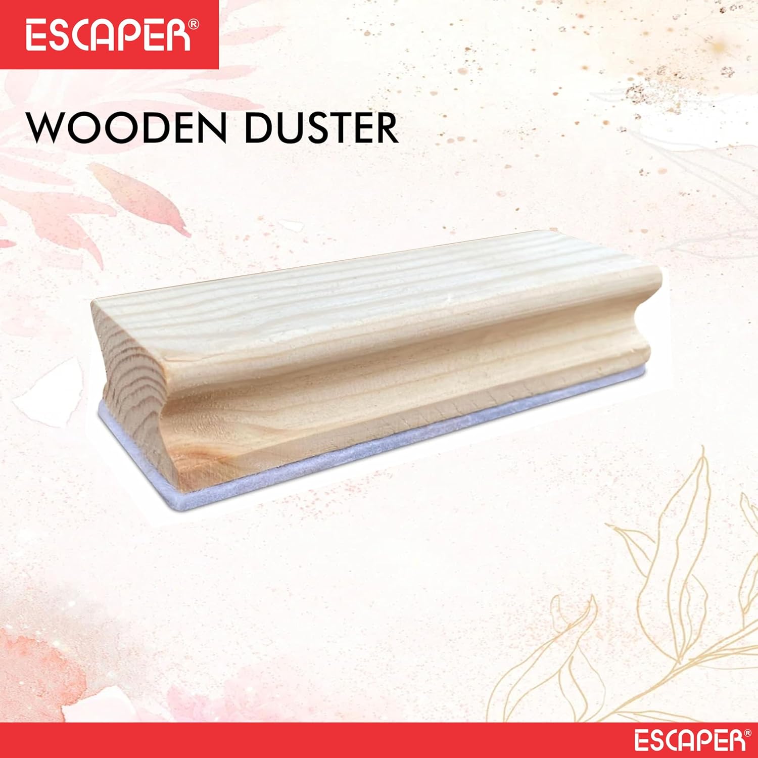 Natural Wooden Duster for Black Board, Whiteboard, Chalk & Notice Board – Eco-Friendly, Non-Toxic Duster for Teachers, Kids, School & Office Use