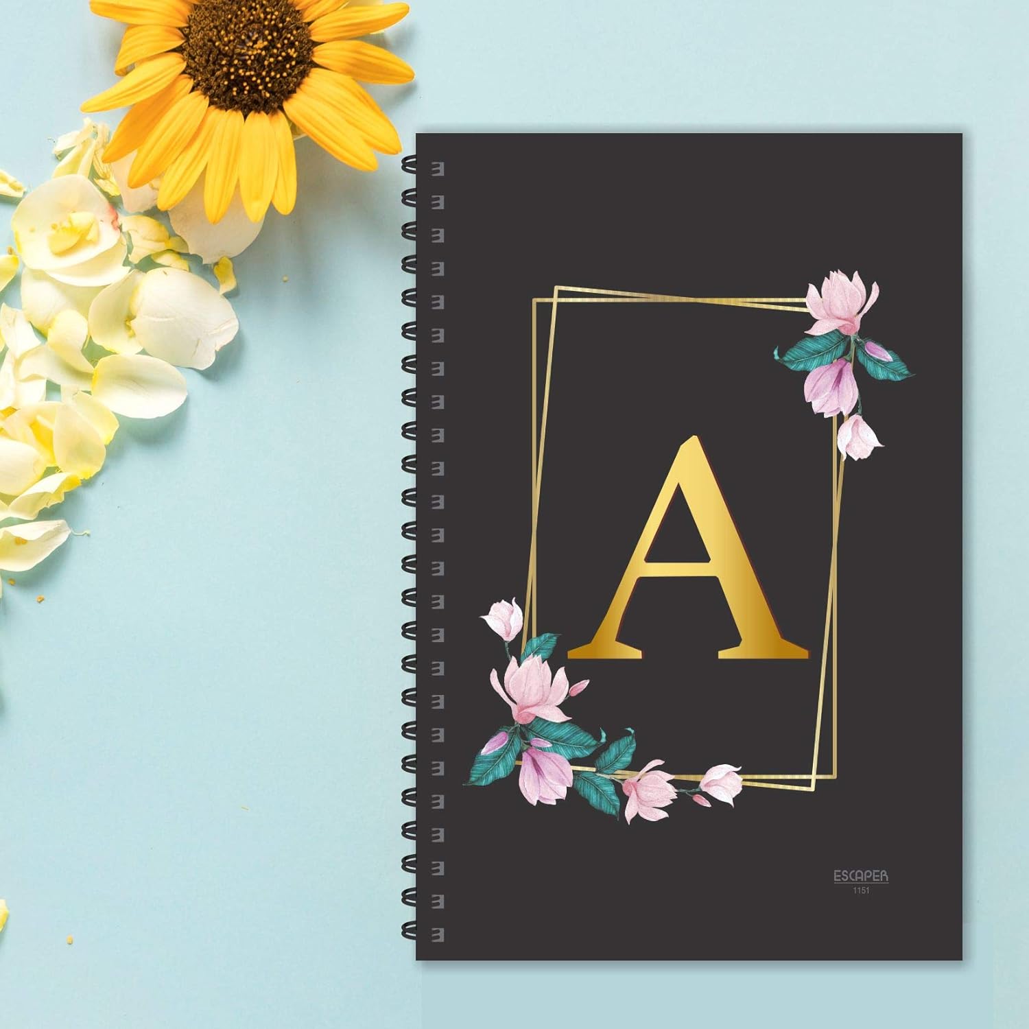 A Letter Notebook (A Initial Notebook) - Laminated Soft Cover A5 Small Ruled Diary with 160 Pages and A Initial Alphabet Design for Kids and Adults