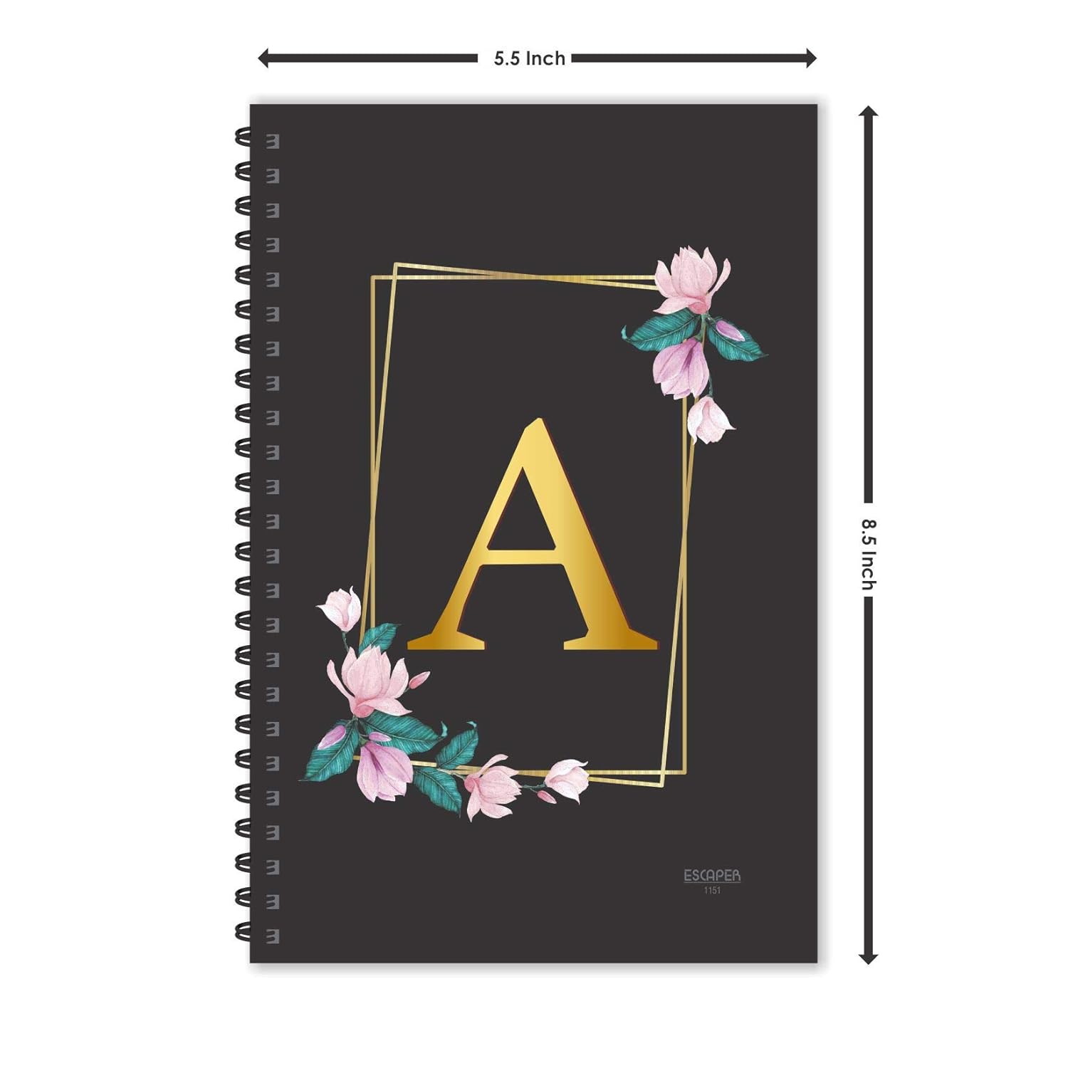A Letter Notebook (A Initial Notebook) - Laminated Soft Cover A5 Small Ruled Diary with 160 Pages and A Initial Alphabet Design for Kids and Adults