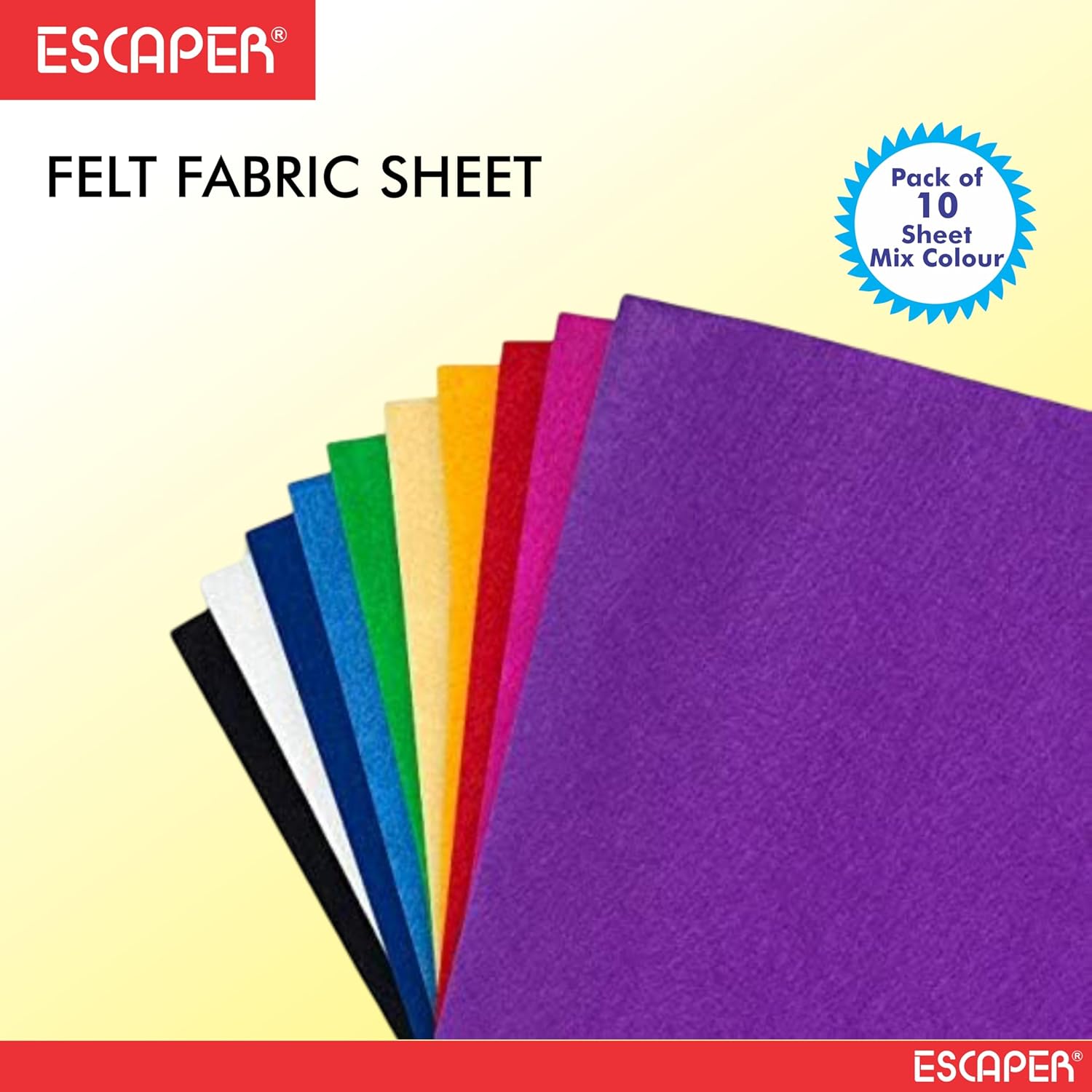 Felt Fabric Sheets for Craft - 2mm Thick Soft (A4 Size), Non Woven Assorted Color Felt Sheets for Sewing, DIY, Scrapbooking, Decorations, Soft Toy Making & School Projects