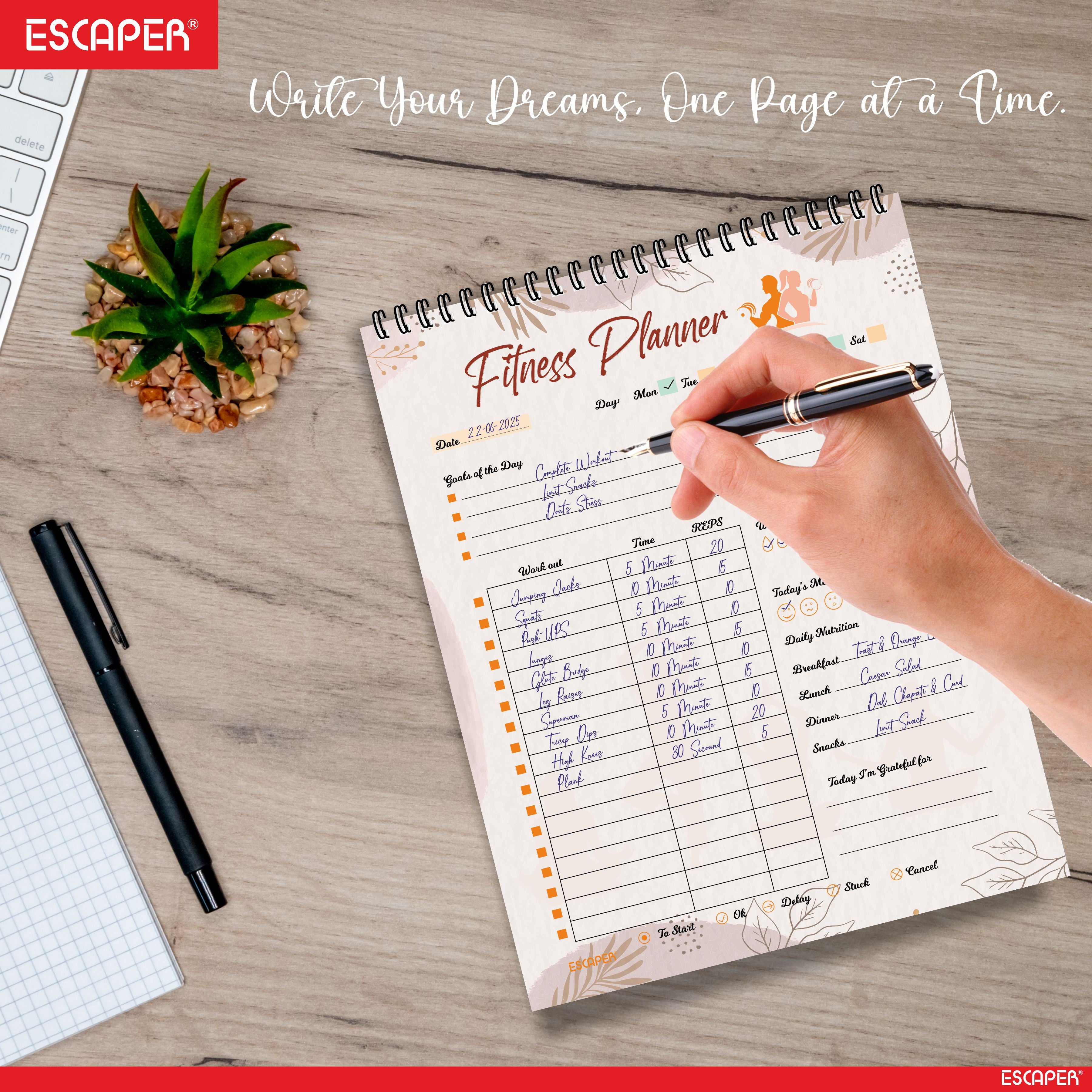 Undated Fitness Planners – 80 Pages, Habit Tracker & Productivity Organizer, 90 GSM Paper, Flexible Weekly Schedule for Students, Professionals & Busy Life