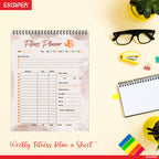 Undated Fitness Planners – 80 Pages, Habit Tracker & Productivity Organizer, 90 GSM Paper, Flexible Weekly Schedule for Students, Professionals & Busy Life