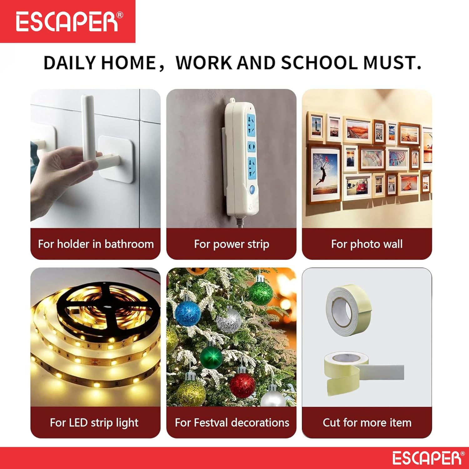 Double Sided Foam Tape 1 Meter Adhesive Acrylic Foam Tape for Craft Work, Car, Photo Frame, Wall Mounting Strong, Home, Office & DIY Projects