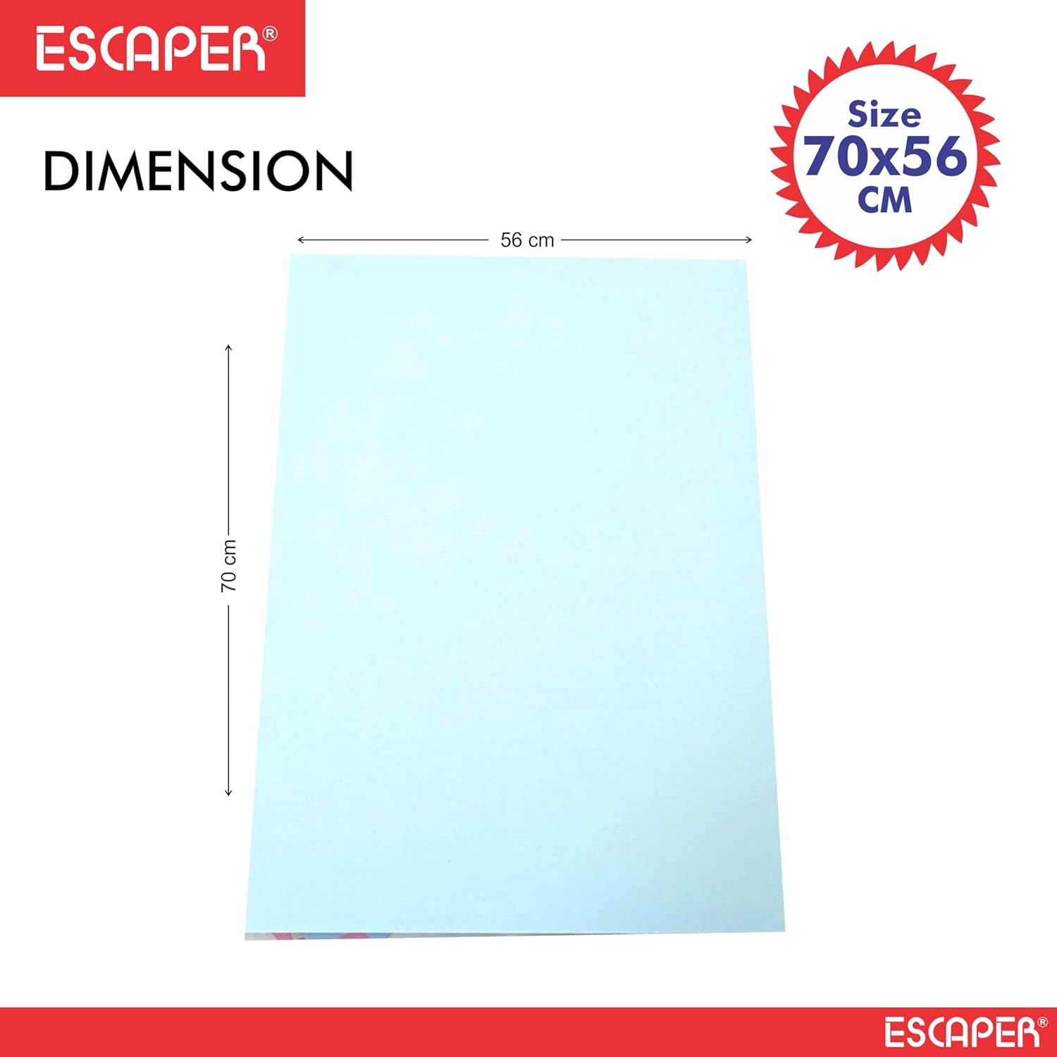 Full Size Color Chart Sheets 10 Assorted Color Sheets (70 x 56 cm) 200 GSM Thick Paper for Craft, School Projects, Posters, DIY Art and Decorations Unruled Smooth Finish