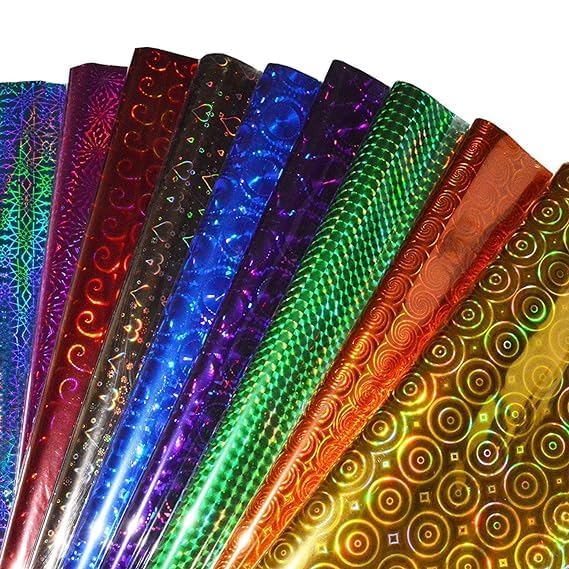 ESCAPER Assorted Gift Wrapping Paper Sheets (Size- 65cm x 48cm) Holographic Multipurpose Plastic Gift Wrapper Sheets for Kids, Birthdays, Crafts, Festivals, Parties & All Occasion Gift Packing