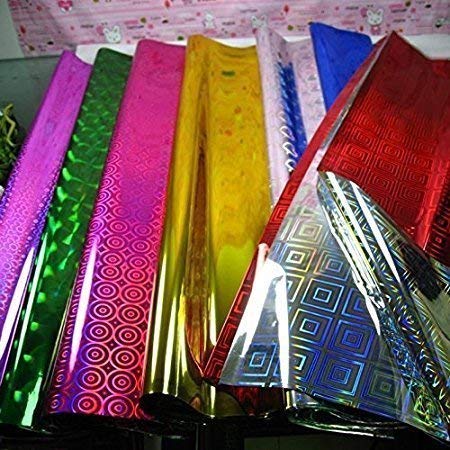 ESCAPER Assorted Gift Wrapping Paper Sheets (Size- 65cm x 48cm) Holographic Multipurpose Plastic Gift Wrapper Sheets for Kids, Birthdays, Crafts, Festivals, Parties & All Occasion Gift Packing