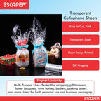 Gift Wrapping Sheet, Multipurpose Plastic Heart Design Transparent Cellophane Sheets (26 x 19 Inch) For Gift Packing, Baskets Hampers, Flowers Bunch Wrapping Gift Wrapper, Crafts, Festivals
