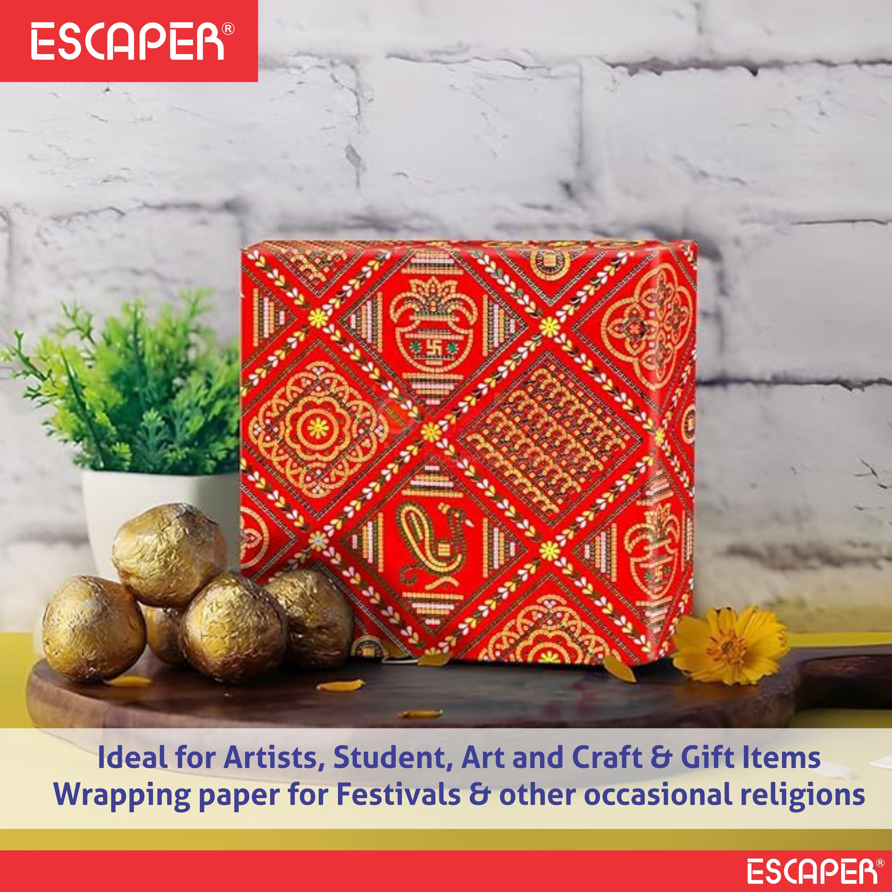 Chunri Gift Wrapping Paper Sheets (Size- 55cm x 42cm) Multipurpose Gift Wrapper Paper Sheets for Kids, Birthdays, Crafts, Festivals, Parties & All Occasion Gift Packing
