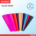 Glaze Paper Sheets (48 x 67 cm - 70 GSM), Assorted Vibrant Colors, Art & Craft Paper for Kids, Poster Making, Card Designing, DIY School Projects, Scrapbooking & Decoration