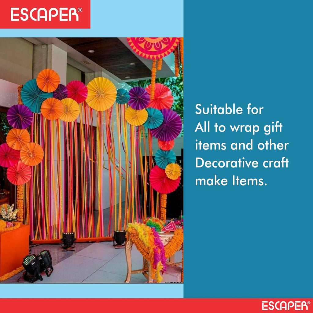 Glaze Paper Sheets (48 x 67 cm - 70 GSM), Assorted Vibrant Colors, Art & Craft Paper for Kids, Poster Making, Card Designing, DIY School Projects, Scrapbooking & Decoration