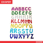Assorted Glitter Foam English Alphabet, (8x12 Inch Sheet) Self Adhesive ABCD Letters, Alphabets For Kids Learning & DIY Decoration