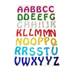 Assorted Glitter Foam English Alphabet, (8x12 Inch Sheet) Self Adhesive ABCD Letters, Alphabets For Kids Learning & DIY Decoration
