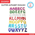 Assorted Glitter Foam English Alphabet, (8x12 Inch Sheet) Self Adhesive ABCD Letters, Alphabets For Kids Learning & DIY Decoration