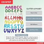 Assorted Glitter Foam English Alphabet, (8x12 Inch Sheet) Self Adhesive ABCD Letters, Alphabets For Kids Learning & DIY Decoration