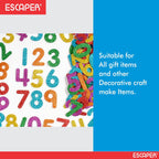 Assorted Glitter Foam Numbers, (8x12 Inch Sheet) Self Adhesive 0-9 Upto Number Letters For Kids Learning & DIY Decoration