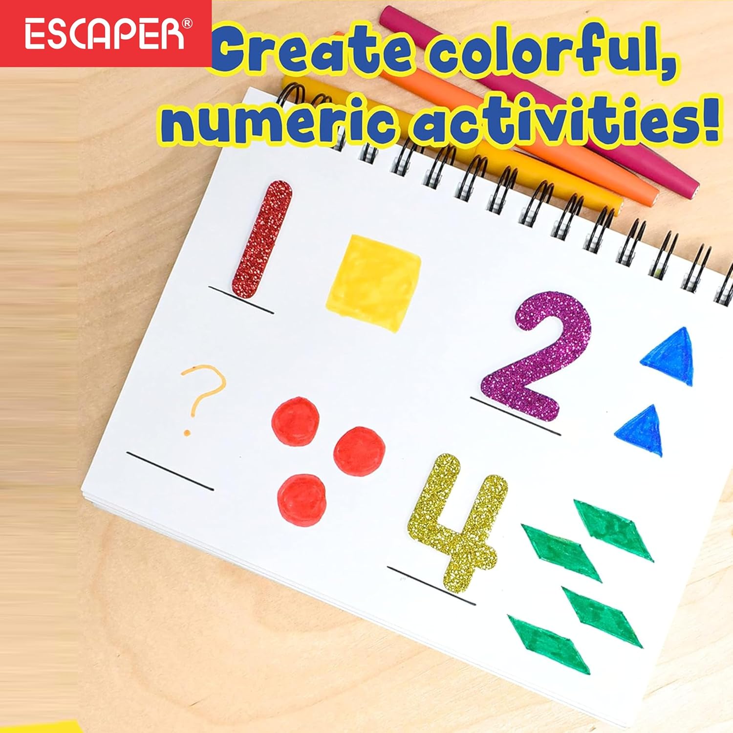 Assorted Glitter Foam Numbers, (8x12 Inch Sheet) Self Adhesive 0-9 Upto Number Letters For Kids Learning & DIY Decoration