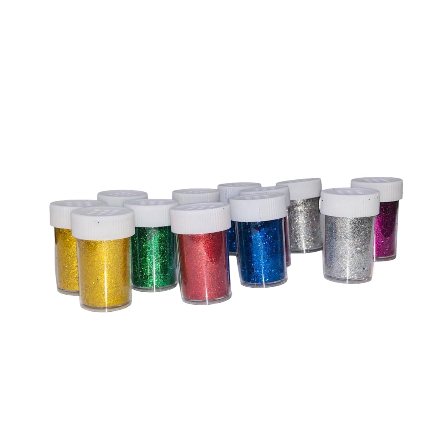 Fine Glitter Sparkle Powder, Dust (Pack of 12-Assorted Colours), Glitter Set for Resin, Arts and Craft Supplies, Scrapbooking, Paper Decorations and Other Activities