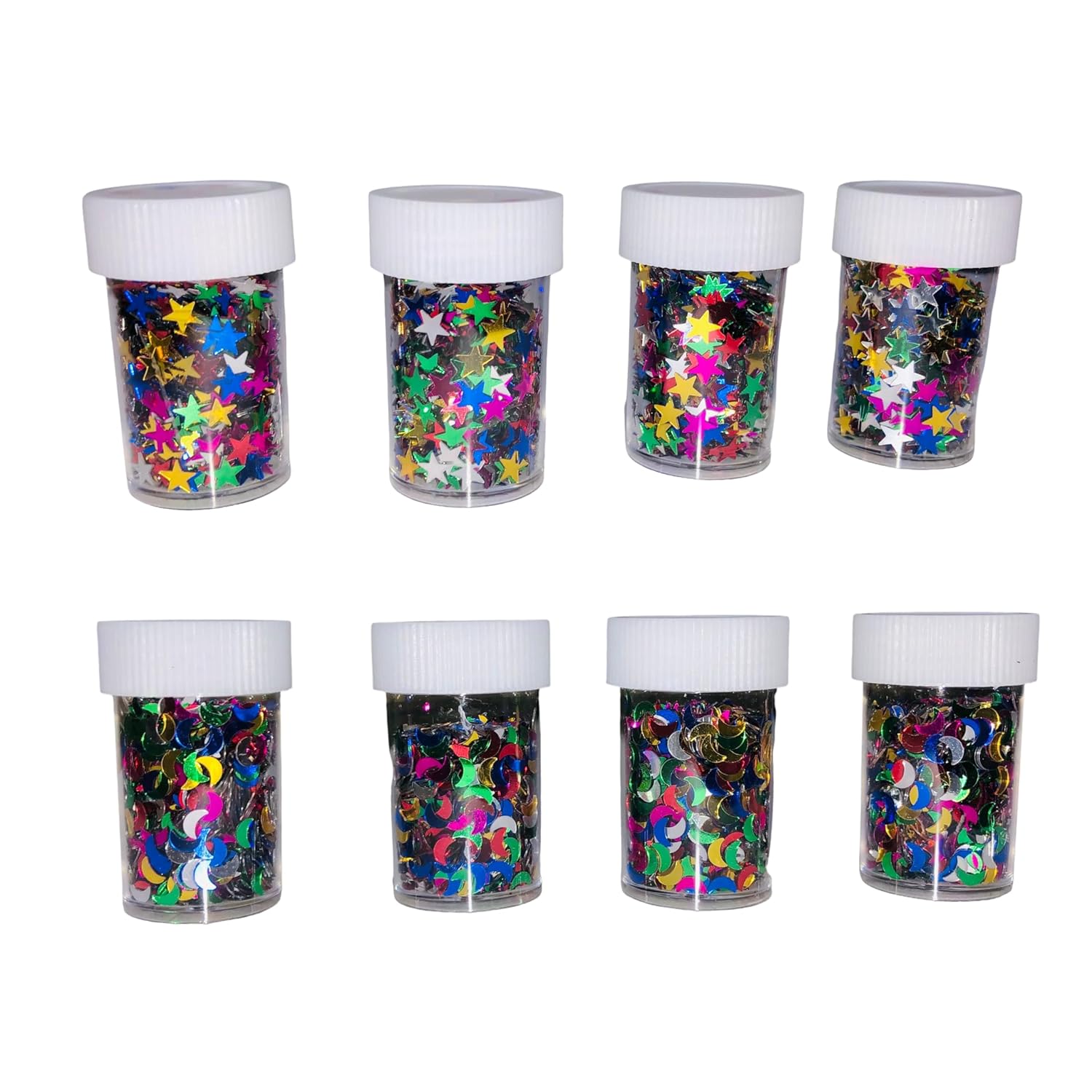 Holographic Glitter Shapes, (Pack of 12) Different Shapes Festival Craft Glitter for Art and Craft, Decorations, School